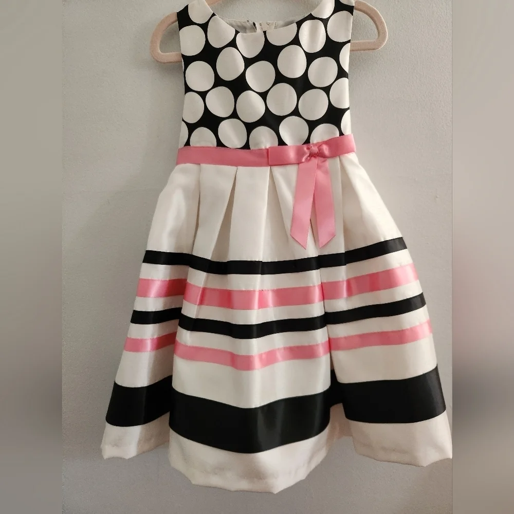 Rare Editions Polka Dot and Striped Girl's Dress; Size 3T, NWT - Picture 2 of 7